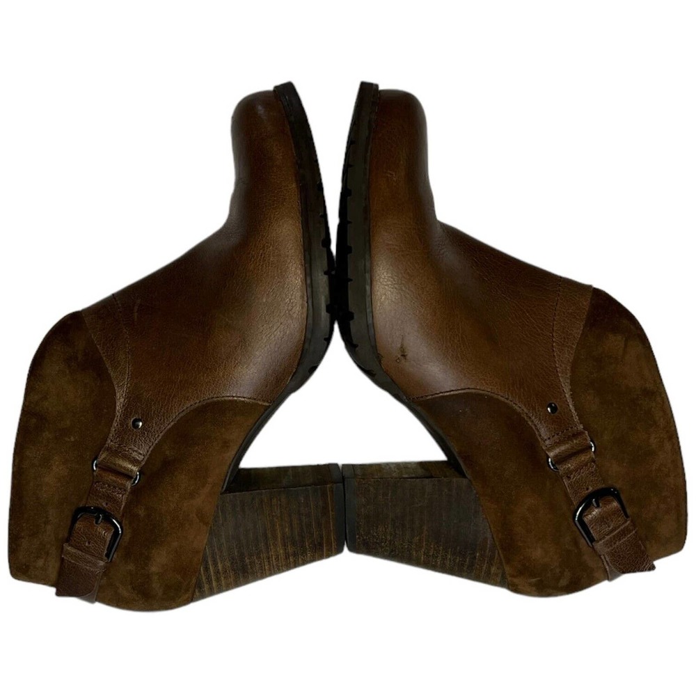 Clarks Artisan Mission Parker Leather Heeled Ankle Chelsea Bootie Brown 7.5 - Picture 8 of 14